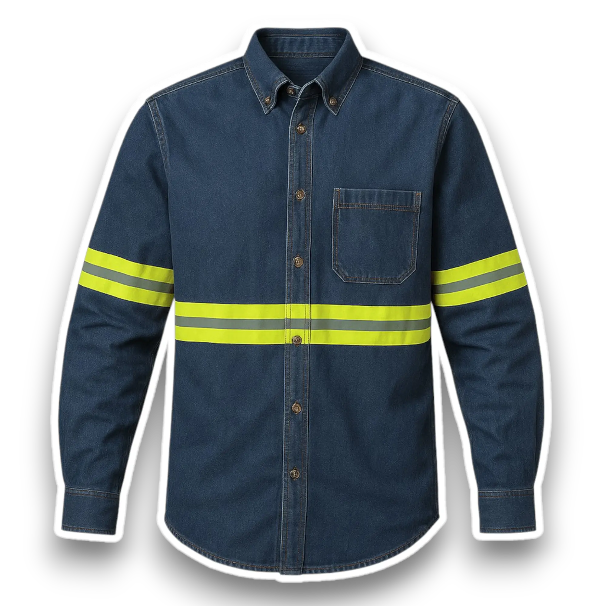 Camisa de mezclilla industrial con reflejante